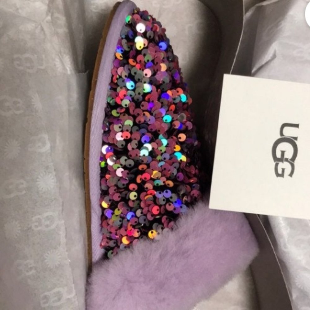 RARE UGG Scuffette II Stellar Sequin Shearling Slipper LAST PAIR Size 7 - Picture 8 of 15